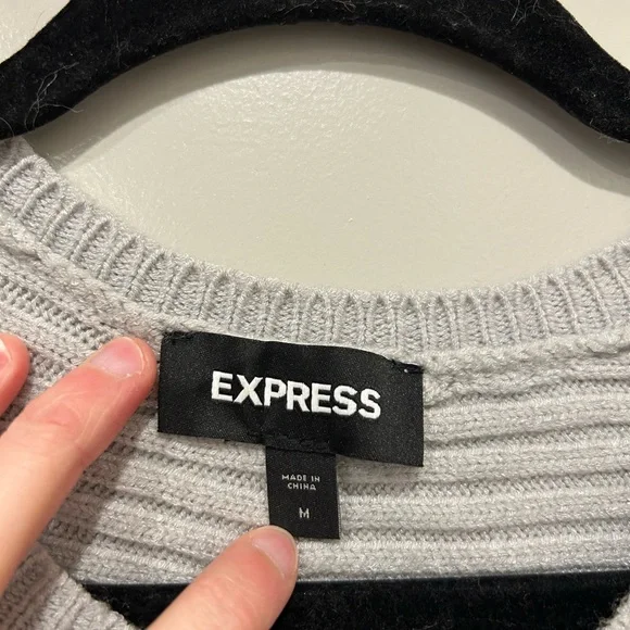 Express Dark green and grey Sweater - Picture 2 of 4